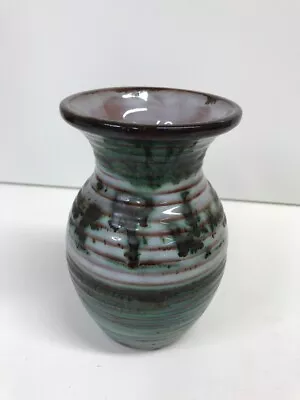 Buy Llangollen Wales Vase Studio Pottery Brown Green Glazed H16 X 11cm  • 15£