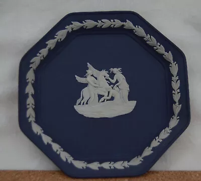 Buy Wedgewood Navy Blue Jasperware Octagonal Trinket Pin Dish Pegasus B • 13£