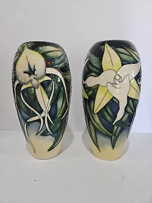 Buy RARE Pair Moorcroft Orchid Limited Edition Vases Emma Bossons 2001 6/200 • 525£
