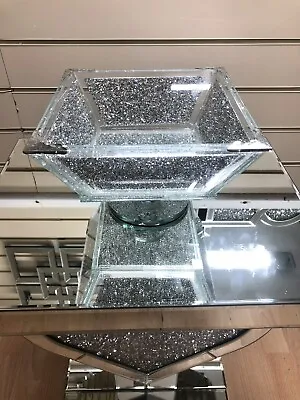 Buy Crushed Diamond Fruit Bowl Crystal Silver Glitter Tableware Kitchenware Serving • 49.99£
