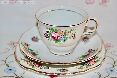 Buy RARE 1940 Colclough Tea Set Bone China Trio Rose Cup Plate Ridgway Royal Doulton • 20£