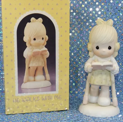 Buy 1986 PRECIOUS MOMENT FIGURINE HE WALKS WITH ME (Easter Seals) (b7) • 14.22£