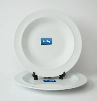 Buy Denby White Plates Set Of 2 Medium 24cm Dessert Side • 17.99£