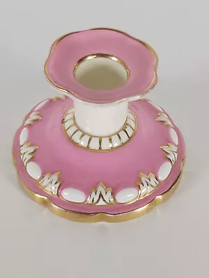 Buy Tuscan Porcelain Pink Gilded Candle Holder • 28£