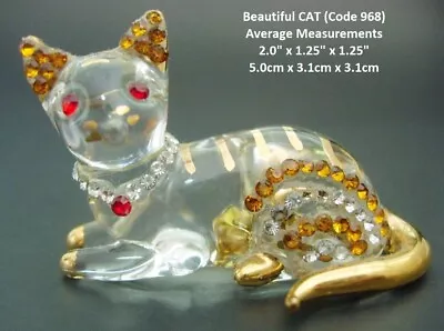 Buy Glass CAT Glass KITTEN Glass Ornament Glass Animals Decorative Glass Figurine • 10.99£