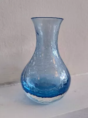 Buy  2 Caithness Blue Glass Vases One Crackle Pattern The Other Swirl • 6£