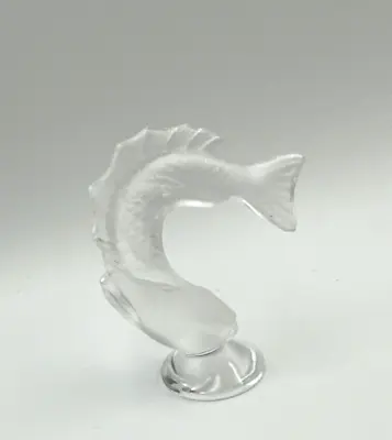 Buy Lalique Small Jumping Fish Figure Clear Frosted Crystal Art Glass • 95.14£