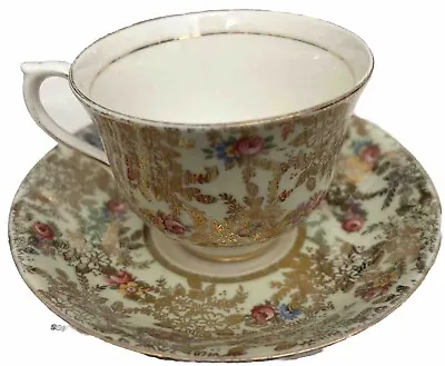 Buy Colclough Bone China Tea Cup And Saucer Gold Floral Made In Longton England • 54.89£