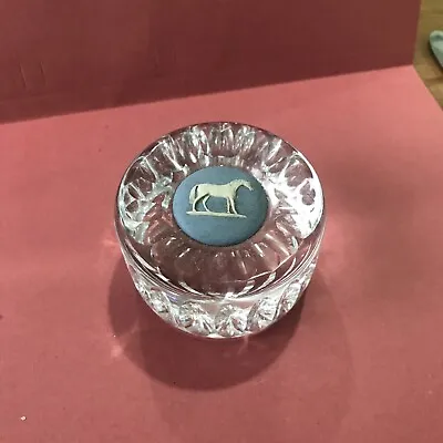 Buy Wedgwood Glass Paperweight With Jasperwear And Horse Signed • 18.50£
