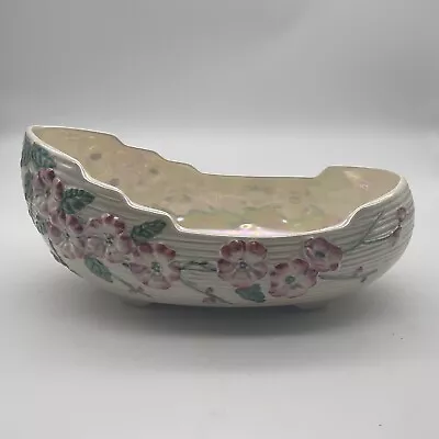 Buy Vintage Maling Lustre Ware Boat Shaped Fruit Bowl With Apple Blossom • 17.50£
