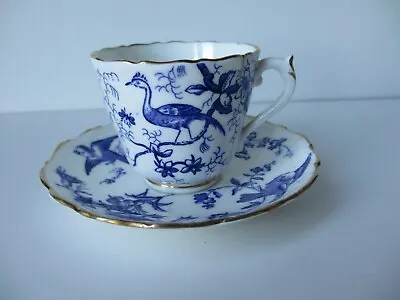 Buy Early Coalport ,blue & White China ,bird Pattern  Demi Tasse Cup & Saucer ,s/d • 7.50£