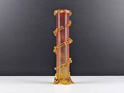 Buy Victorian Amberina Glass Cylinder Vase With Applied Amber Glass Trail • 79£