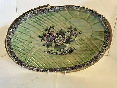Buy Vintage Royal Bradwell Arthur Wood Astoria Pattern Green Lustre Dish • 6£