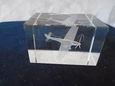 Buy Crystal Impressions Laser 3D Spitfire Glass Paperweight VGC • 6.99£