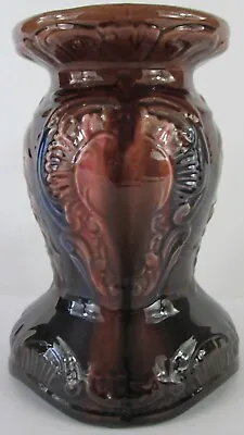 Buy STUBBY PEDESTAL! Vintage AMERICAN ART Pottery: Gloss BLENDED Drip Glaze: LOVELY • 52.16£