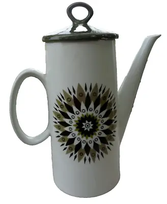 Buy Swinnertons Coffee Pot Starburst Staffordshire England Coffee Pot Green MCM Vtg • 24£