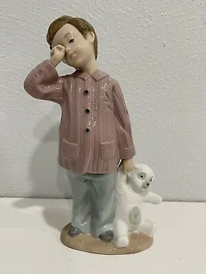 Buy Nao / Lladro Porcelain Figurine 1139 Sleepy Head Boy With Teddy Bear • 62.62£