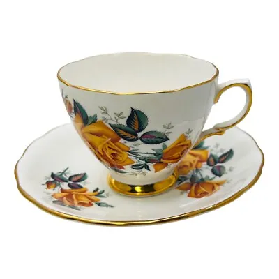 Buy Vintage Colclough Royal Vale Apricot Rose Tea Cup And Saucer Set Pattern No 7983 • 23.98£