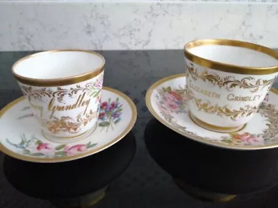 Buy Grindley 2 Rare Tea Cups And Saucers Inscribed LUCY GRINDLEY ELIZABETH GRINDLEY  • 10.99£