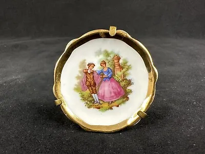 Buy Vintage Limoges France Miniature Scenic China Plate Gold Rim Lady & Gentleman • 4.50£