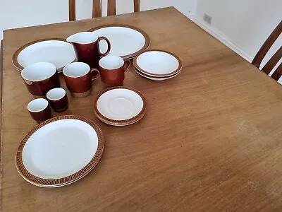 Buy Poole Pottery Chestnut Breakfast Dinner Set For 2 Egg Cups Bowls Saucers Jug • 35£