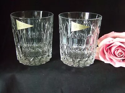 Buy Pair Of  Royal Crystal   Lead Crystal  Cut Whisky Glass Tumblers • 5.99£