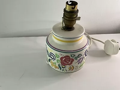 Buy Vintage Poole Pottery Lamp With Floral Detail • 12.50£