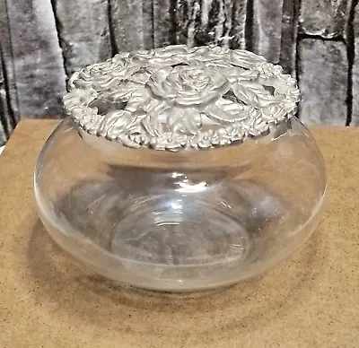 Buy Vintage Pot Pourri Glass Bowl With Metal Lid.                                292 • 5£