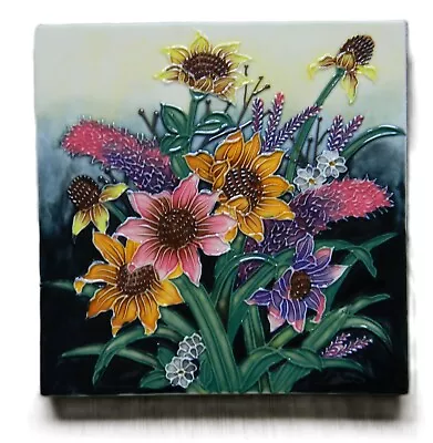 Buy Old Tupton Ware Ceramic Wall Plaque Sunflowers / Wall Or Free Standing • 13£