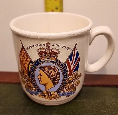 Buy H.M QUEEN Elizebeth Coronation Cup Mug Coffee Tea June 2nd 1953 British Pottery • 3.50£