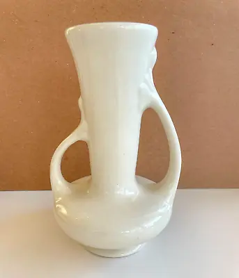 Buy Beautiful Vintage White Glossy Ceramic Vase Two Handles Marked 105 Art Deco Nice • 33.13£