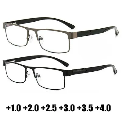 Buy Mens Reading Glasses Designer Business Metal Readers +1.0 1.5 2.0 2.5 3.0 3.5 4 • 5.95£