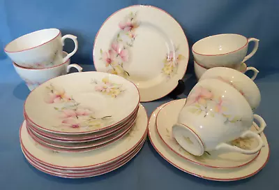 Buy Rare Gorgeous Vintage Duchess Bone China Pink Floral Tea Trio X6 - (set 1) • 22£