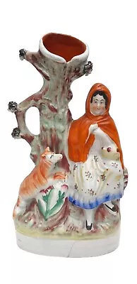 Buy Large Victorian Staffordshire Flat Back Spill Vase Of Little Red Riding Hood  • 20£