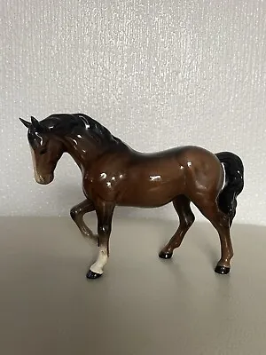 Buy Vintage Beswick 855 Brown Mare Horse Stocky Jogging Gloss 15cm Tall Figurine • 23£