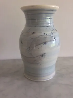 Buy Studio Pottery Fish Vase Handpainted • 145£