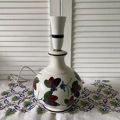 Buy Vintage Iden Pottery Lamp Base Ceramic Floral Bedside Sussex Studio • 29.99£