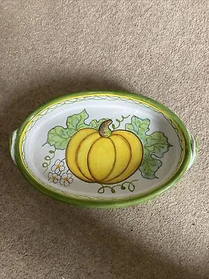 Buy Portuguese Hand Painted Signed Pottery Cooking/Serving Dish • 12£