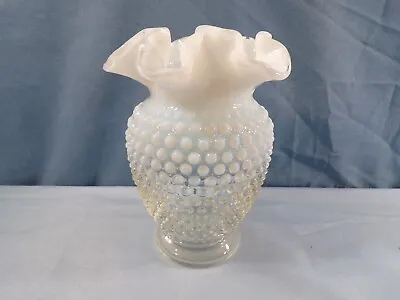 Buy Fenton French Opalescent Hobnail Glass Double Crimped Vase 6 1/4  Tall • 15.36£
