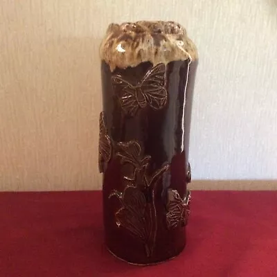 Buy Handmade Pottery Vase Decorated With Butterflies & Flowers, 9  Tall (343) • 9.99£