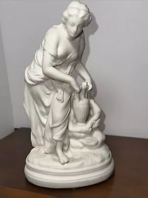 Buy Parian Ware Vintage Victorian Antique Large Figurine Of Rebecca At The Well • 168.52£
