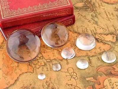 Buy 12mm Glass Crystal Paper Weight Clear Half Sphere Ball Magnifying Glass Lens • 3£