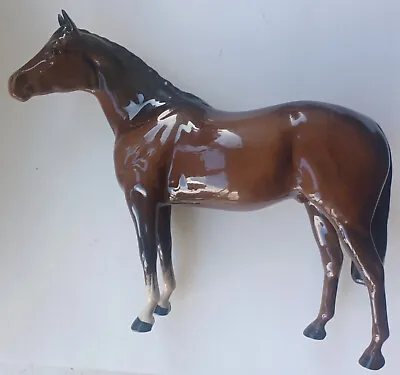 Buy Beswick Thoroughbred Stallion Horse Gloss Brown • 29.99£