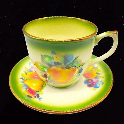Buy Vintage Staffordshire Mayfayre England Teacup Set Fruit Pattern England 3”W • 21.58£