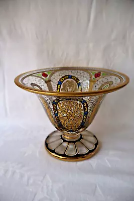 Buy Antique Bohemian Julius Mulhaus & Co Haida Enamel Glass Vase C 1915 • 303.19£