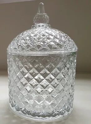 Buy Cut Glass Bonbon Dish Jar With Lid • 11.99£