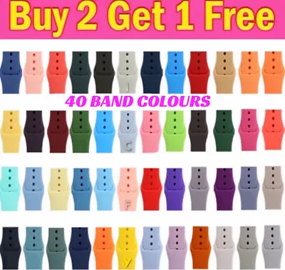 Buy For Apple Watch Silicone IWatch Strap Band Series SE 9 8 7 6 5 ,38-41mm, 42-49mm • 2.45£