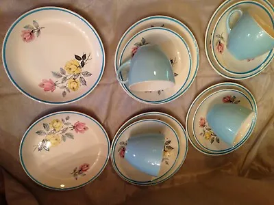 Buy Vintage Irish Rose Arklow Pottery 1950s 1960s Cups Saucers Plates • 25£