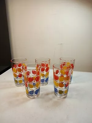 Buy FiveVintage Retro 70s Drinking Glasses /tumblers Good Condition • 12£