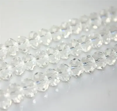 Buy FACETED RONDELLE ABACUS CRYSTAL GLASS BEADS 4mm 6mm 8mm 10mm COLOUR CHOICE • 2.49£